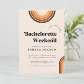 Invitation Retro Typographie Boho Rainbow Bachelortie Party (Debout devant)