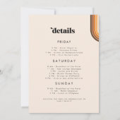 Invitation Retro Typographie Boho Rainbow Bachelortie Party (Dos)