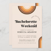 Invitation Retro Typographie Boho Rainbow Bachelortie Party (Devant / Derrière)