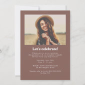 Invitation Retro Typographie Photo Graduation Party Invitatio (Dos)