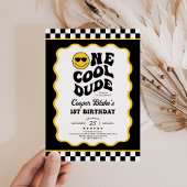 Invitation Retro Un Cool Dude Boy 1er Anniversaire