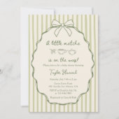 Invitation Rétro Un Petit Baby shower À Thé De Matcha (Devant)