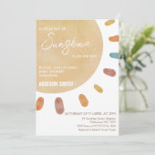 Invitation Rétro Un petit rayon de soleil Baby shower (Debout devant)
