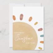 Invitation Rétro Un petit rayon de soleil Baby shower (Dos)