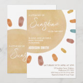 Invitation Rétro Un petit rayon de soleil Baby shower (Devant / Derrière)