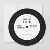 Invitation Rétro Unique Vinyl Enregistrement Mariage Enregist (Devant)