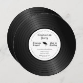 Invitation Retro unique vinyle fête de graduation (Devant / Derrière)