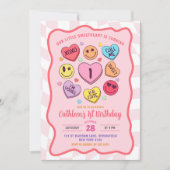 Invitation Retro valentine rose fille Coeur bonbon (Devant)