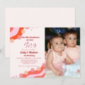 Invitation Retro Valentine Sweetheart Joint Premier anniversa (Devant / Derrière)