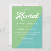 Invitation Retro Vert Turquoise Couleur Bloc Mariage Décontra (Devant)