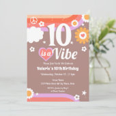 Invitation Retro Vibe 10e anniversaire (Debout devant)