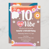 Invitation Retro Vibe 10e anniversaire (Devant / Derrière)