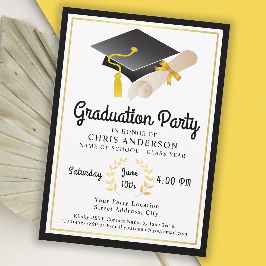 Invitation Retro Vibe Graduation Party
