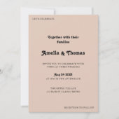 Invitation Retro Vibes Boho Beige Photo QR Code Mariage (Devant)