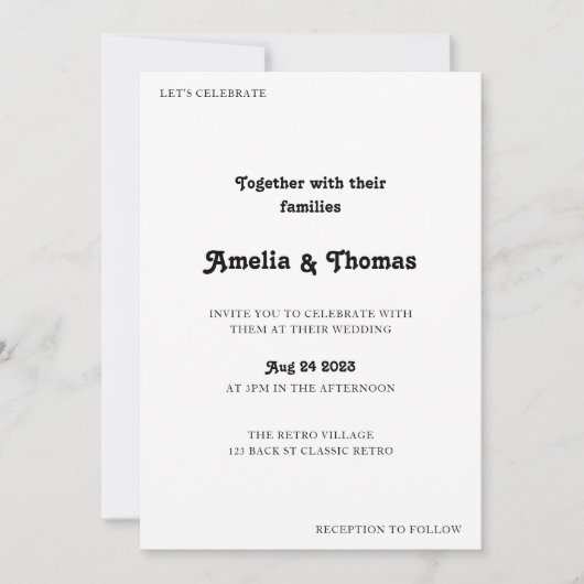 Invitation Retro Vibes Classic Photo QR Code Mariage (Devant)