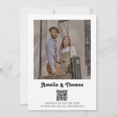Invitation Retro Vibes Classic Photo QR Code Mariage (Dos)