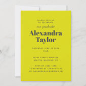 Invitation Retro Vibrant Jaune Plaid tendance fête de graduat (Devant)