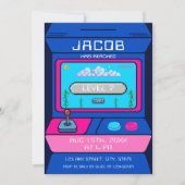 Invitation Retro Vidéo Jeu Arcade Anniversaire (Devant)
