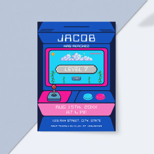 Invitation Retro Vidéo Jeu Arcade Anniversaire