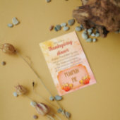 Invitation Retro Vieux Citrouille Pie Rustique Thanksgiving D