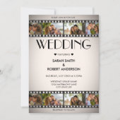 Invitation Retro Vignette Photo Collage Film Strip Mariage (Devant)
