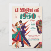 Invitation Retro Vintage 1950s Atomic Age Couple Party  (Devant)