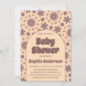 Invitation Retro Vintage Boho Daisy 70s Baby Shower  (Devant)