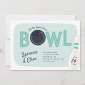 Invitation Retro Vintage Bowling thème Anniversaire fête (Devant)