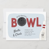 Invitation Retro Vintage Bowling Thème de répétition Dîner (Devant)