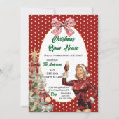 Invitation Retro Vintage Christmas Open House Holiday Party (Devant)