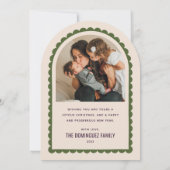 Invitation Retro Vintage Christmas Tree Presents Holiday Card (Dos)