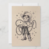 Invitation Retro vintage Cowboy Rodeo 50e fête d'anniversaire (Dos)