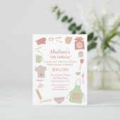 Invitation Retro Vintage Cuisine cuisson fête d'anniversaire (Debout devant)