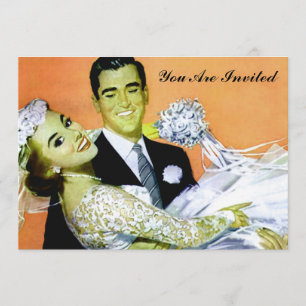 Invitation rétro, vintage, épousant