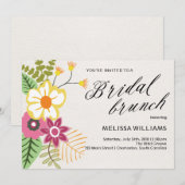 Invitation Retro Vintage Floral (Devant / Derrière)