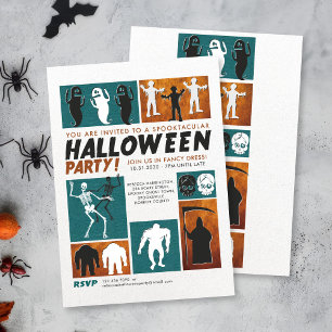 Invitation Retro Vintage Halloween Costume Party