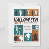 Invitation Retro Vintage Halloween Costume Party (Devant)