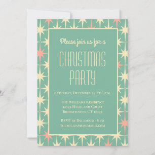 Invitation Rétro Vintage Milieu du Siècle Moderne Étoiles Sar
