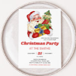 Invitation Retro Vintage Père Noël Noël<br><div class="desc">Diffusez la joie des fêtes avec notre invitation personnalisable de Noël imprimable,  parfait pour rassembler des amis et la famille pour une fête festive. Avec des designs élégants et un texte facile à éditer,  cette invitation donne le ton pour une saison de vacances joyeuse. 45SE B</div>