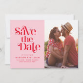 Invitation Retro Vintage Wedding Enregistrer La Date Photo (Devant)
