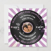 Invitation Retro Vinyl Couple's Photo Anniversary Party (Devant)