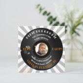 Invitation Retro Vinyl Homme Photo Party (Debout devant)