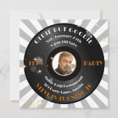 Invitation Retro Vinyl Homme Photo Party (Devant)