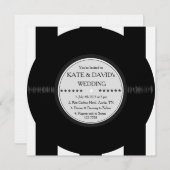 Invitation Retro vinyl record Chic Wedding Invites (Devant / Derrière)