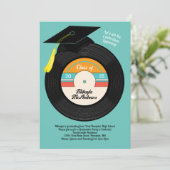 Invitation Retro Vinyl Record Graduation Party (Debout devant)
