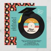 Invitation Retro Vinyl Record Graduation Party (Devant / Derrière)