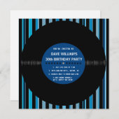 Invitation Retro Vinyl Record l Modern Birthday Party Invitat (Devant / Derrière)