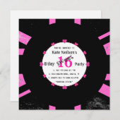 Invitation Rétro Vinyl Record l Modern Sweet 16 B'day (Devant / Derrière)