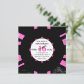 Invitation Rétro Vinyl Record l Modern Sweet 16 B'day (Debout devant)