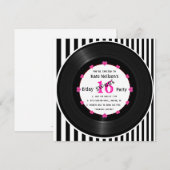 Invitation Rétro Vinyl Record l Modern Sweet 16 B'day (Devant / Derrière)